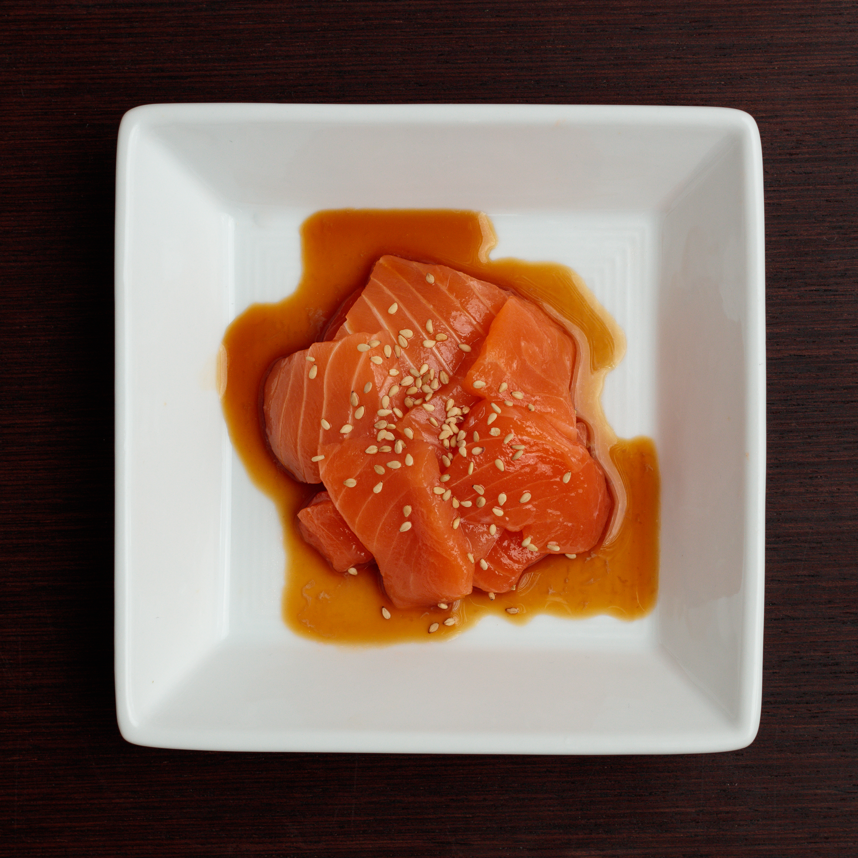 Dish with SUGARFISH Salmon sashimi